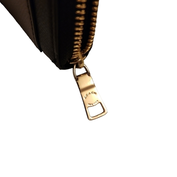 Coach Brown and Black Check Book Wallet Money Holder Gold and Black - Picture 5 of 6